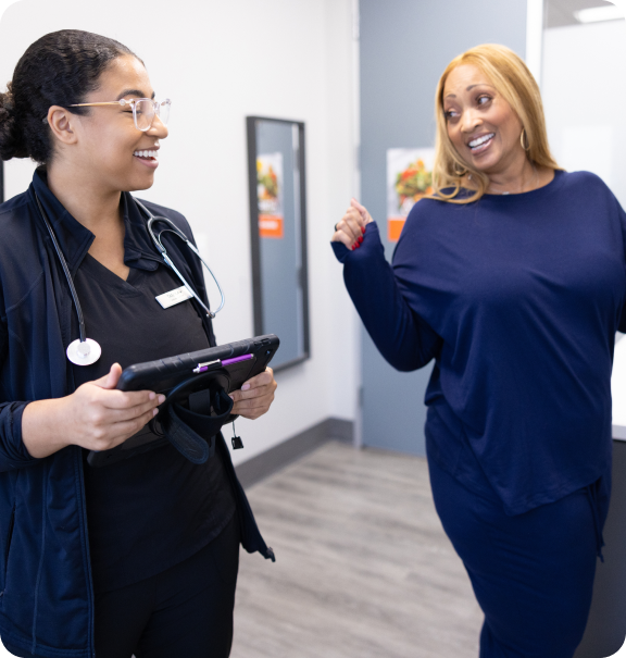 Woman getting a consultation