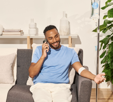 A man getting IV Therapy