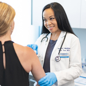 A wellness shot being administered