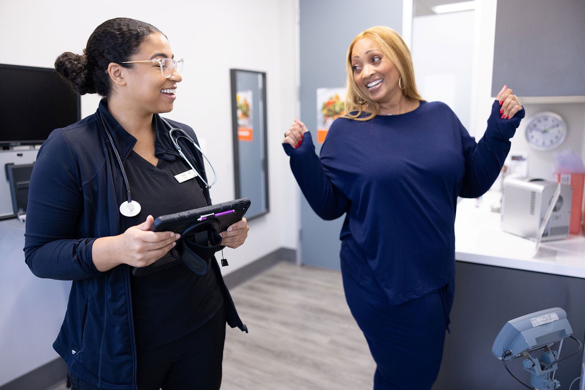 Smiling woman in a clinic